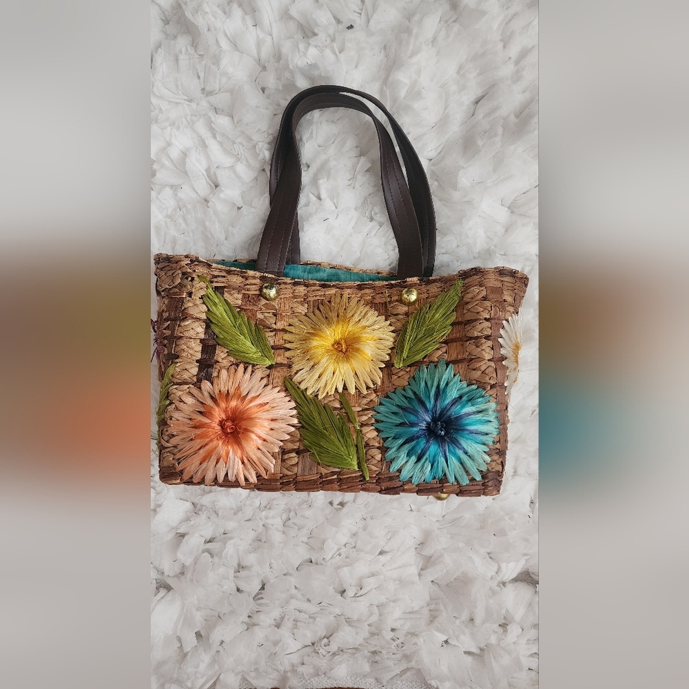 Vintage,a piece of art straw bag - Picture 2 of 7